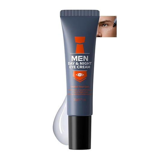 Men Day & Night Eye Cream, Men's Under Eye Cream For Puffy Eyes & Dark Circles Treatment, Firming, Soften Fine Lines, Day & Night Care Long-Lasting Moisturizing Eye Cream for Men, 0.71 Fl. Oz.