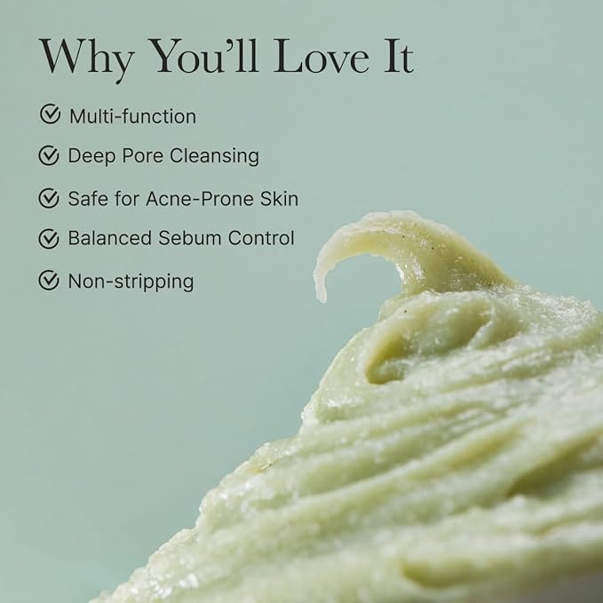 Arencia Korean Rice Mochi Face Cleanser & Daily Scrub - Moisturizing, Brightening & Deep-Cleansing - All Skin Types, Vegan, Organic - with Rice Powder, Rice Water & Green Tea (1.76oz)