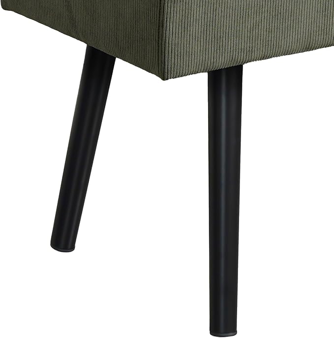 Comfy to go Entryway Bench - Green Bench for Bedroom, Modern Ottoman End of Bed, Corduroy Padded Benches for Living Room, Foyer, Mudroom, Hallway - 39" L x 14" W x 17" H