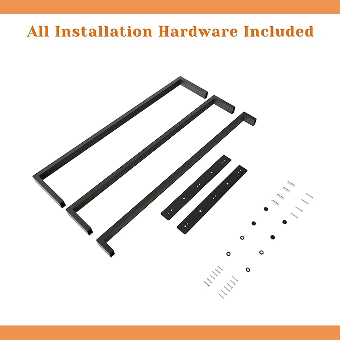 SEIDO 16 Inch 3-Tier Towel Rack, Heavy Duty Square Ladder Design Towel Bar Wall Mounted, Matte Black 304 Stainless Steel Rustproof Towel Holder for Bathroom, Kitchen, Laundry