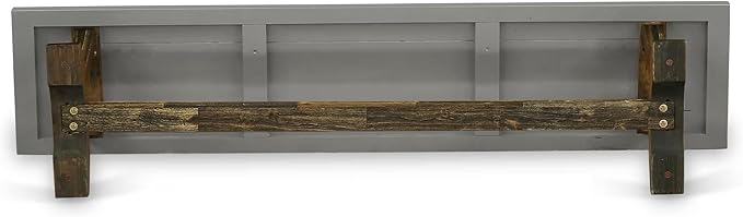 East West Furniture VB797 V-Style Modern Kitchen Bench with Solid Wood Seat, 72x15x18 Inch, Multi-Color