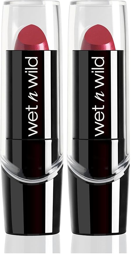 wet n wild Silk Finish Lipstick,Hydrating Rich Buildable Lip Color,Formulated with Vitamins A,E,& Macadamia for Ultimate Hydration,Cruelty-Free & Vegan - Just Garnet,(Pack of 2)