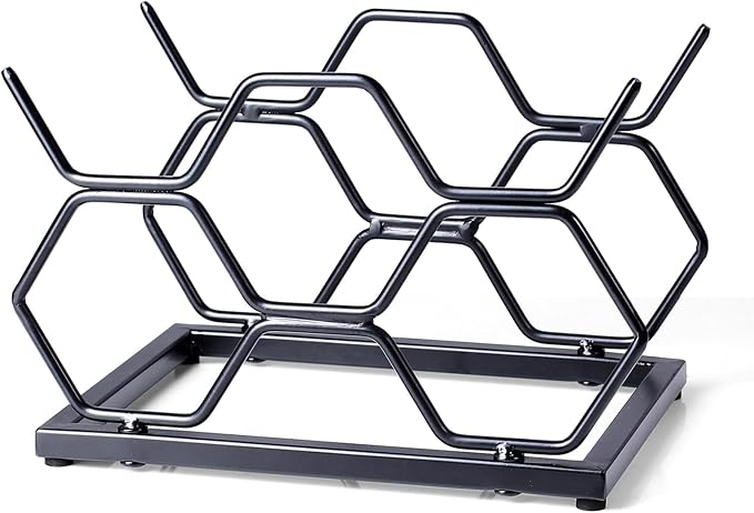 Countertop Wine Rack - 5 Bottle Freestanding Modern Gold Metal Small Wine Rack - Tabletop Wine Holder Stand for Cabinet, Pantry, Wine Bottle Storage