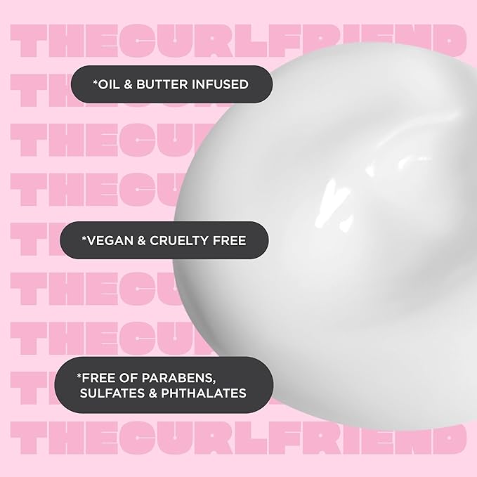 Cake Beauty Curl Defining Cream, The Curl Friend - カールを保湿、定義 - 縮れ毛を抑え、もつれを解消 - アボカドオイル、大豆油、シアバター配合 - 巻き髪用 - 6 fl oz / 177 mL | 保湿、カールを定義、縮れ毛を抑える、もつれを解消、F...
