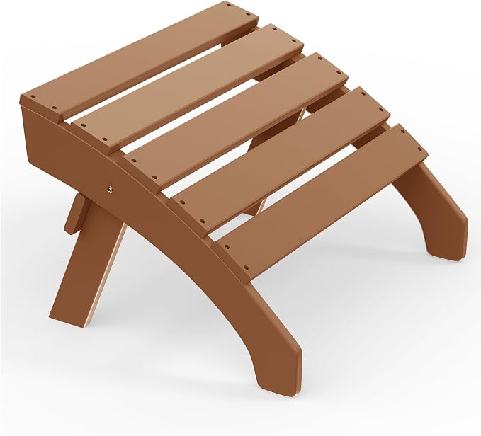 Costaelm Adirondack Chair Footrest, Patio Footstool, Ottoman, Outdoor Foot Rest, Waterproof, Teak