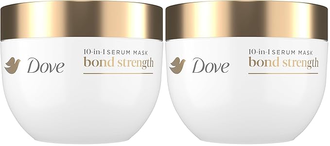 Dove Hair Bond Strength 10in1 Serum Mask for Chemically Damaged Hair with Bio-Protein Care Technology plus Peptide Complex 9.2 fl oz.,(Pack of 2)