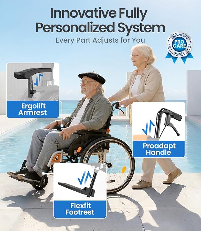 VOCIC Ultra Lightweight Wheelchair for Adults, 23lb Frame Portable Foldable Self-Propelled Wheelchairs for Seniors with Quick Release Wheels, Swing-Away Footrests,Flip-Back Arm, 300 lbs Green