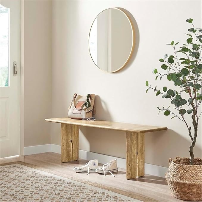 Modway EEI-6344-OAK Amistad 58" Wood Bench, Oak