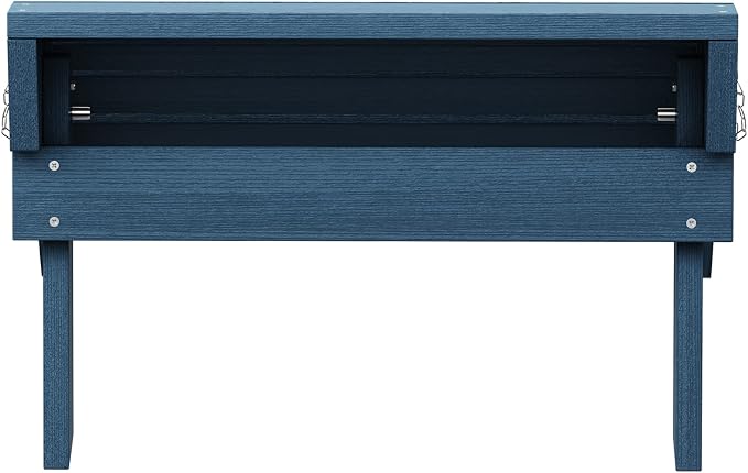 SERWALL Folding Adirondack Footrest Without Assembly, All Weather Use Adirondack Footstool, Blue