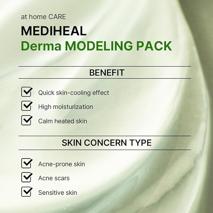 Mediheal Derma Modeling Pack Teatree*2 - Rapid Cooling For Soothing Skin - Easy DIY Home Spa Kits, Hydrating Icy Jelly Mask For Skin Refreshment