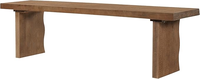 Christopher Knight Home Hartwell 63" Indoor Pine Dining Bench, Solid Wood Bench Seat for Dining Table, Rectangular Dining Seat, Spacious Seating, Long Footstool for Living Room Dining Room, Pine Wood