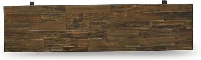 East West Furniture XB676 X-Style Modern Dining Room Bench with Wooden Seat, 60x15x18 Inch, Multi-Color