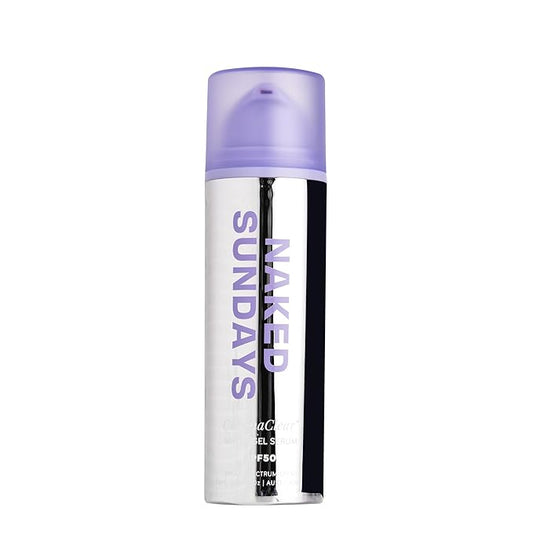 Naked Sundays CabanaClear Water Gel Serum - SPF50 Invisible Daily Lightweight & Hydrating Sunscreen with Hyaluronic Acid, Broad Spectrum, Oil-Free, Silicone Free, Fragrance-Free for All Skin Types