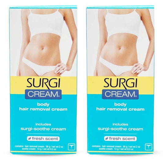 Surgiwax ボディ除毛クリーム フレッシュセント 2オンス 2個パック