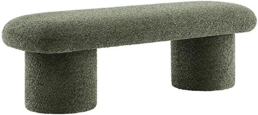 Modway Orla Chenille Upholstered Bench in Sage