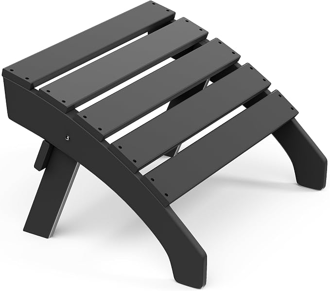 Costaelm Adirondack Chair Footrest, Patio Footstool, Ottoman Outdoor Foot Rest for Patio Waterproof, Adirondack Ottoman Patio Footstool, Gray