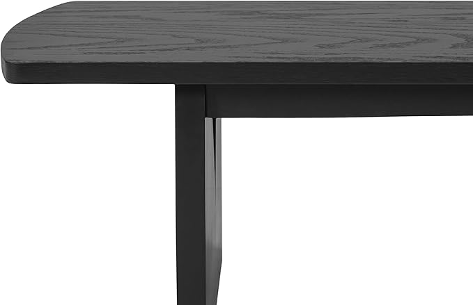 Christopher Knight Home 63" W Dining Bench, Modern Farmhouse Entryway Bench Indoor, Solid Wood Bench with Acacia Legs & MDF Seat, Long Bench for Dining Room Bedroom End of Bed Hallway, 400 lbs, Black