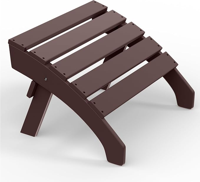Costaelm Adirondack Chair Footrest, Patio Footstool, Ottoman Outdoor Foot Rest for Patio Waterproof, Adirondack Ottoman Patio Footstool, Dark Brown