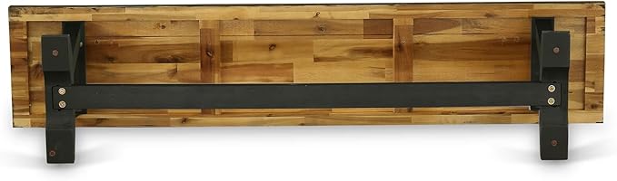 East West Furniture VB677 V-Style Modern Dining Table Bench with Wood Seat, 72x15x18 Inch, Multi-Color