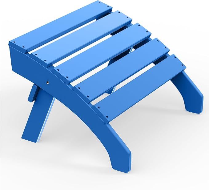 Costaelm Adirondack Chair Footrest, Patio Footstool, Ottoman Outdoor Foot Rest for Patio Waterproof, Adirondack Ottoman Patio Footstool, Pacific Blue