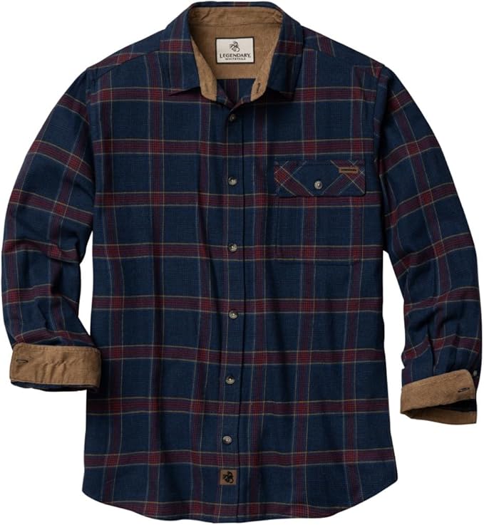 Legendary Whitetails Mens Long Sleeve Button Down 100% Cotton Flannel Shirt