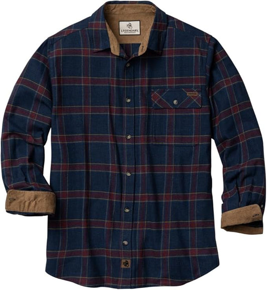 Legendary Whitetails Mens Long Sleeve Button Down 100% Cotton Flannel Shirt