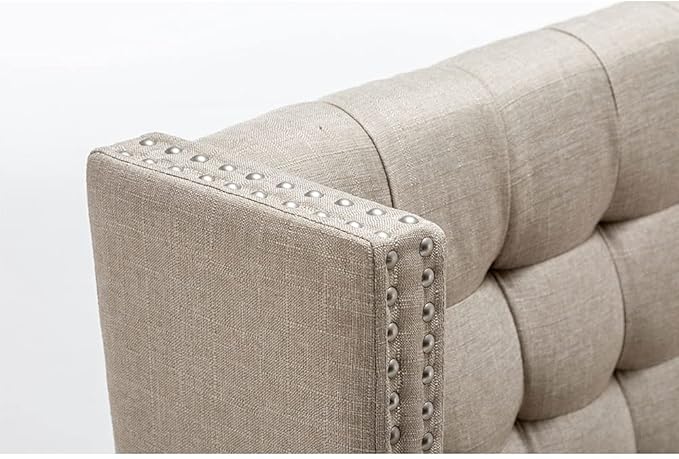 Andeworld Modern Loveseat Settee Bench Sofa Couch, Upholstered Banquette Dining Bench with Back for Dining Living Room Hallway or Entryway Seating,Putty