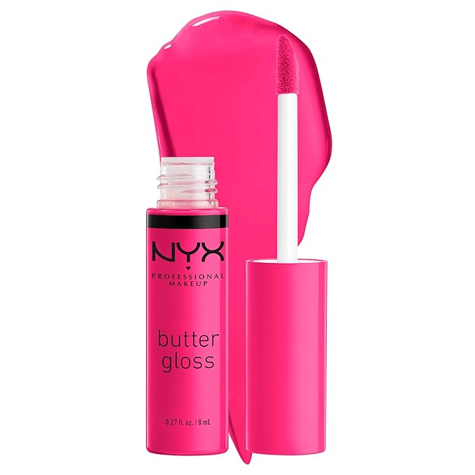 NYX PROFESSIONAL MAKEUP バターグロス、ベタつかないリップグロス - サマーフルーツ（ホットピンク）
