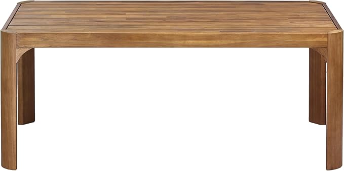 Christopher Knight Home Outdoor Dining Table Set with Bench, 70" Acacia Wood Patio Table and 57" Bench, Teak Finish Slatted Garden Furniture for Deck Backyard Seating