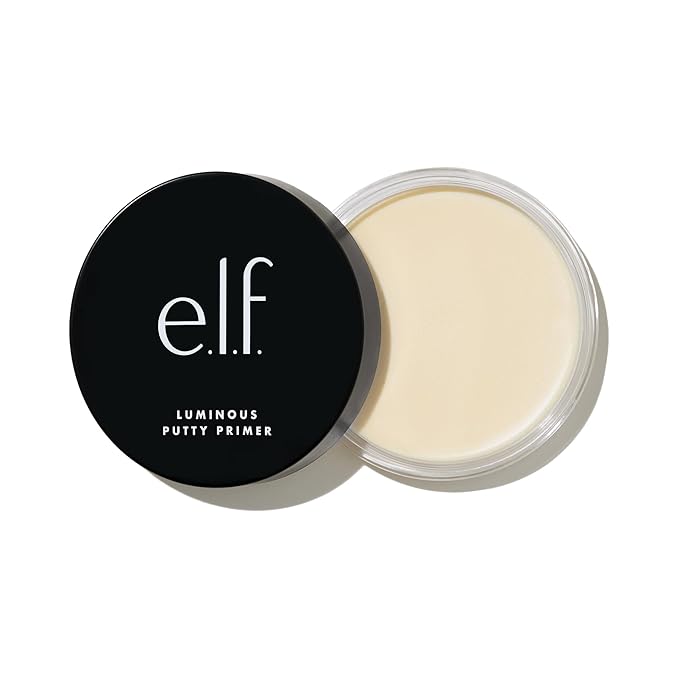e.l.f. ルミナス パテプライマー、肌を整える、軽量、シルキー、長時間持続、潤いを与える、なめらかなベースを作る、明るくする、ふっくらさせる、ヒアルロン酸とヴィーガンコラーゲン配合、21g