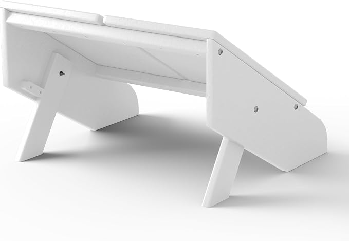 Costaelm Seaview Modern HDPE Plastic Folding Patio Adirondack Ottoman, White