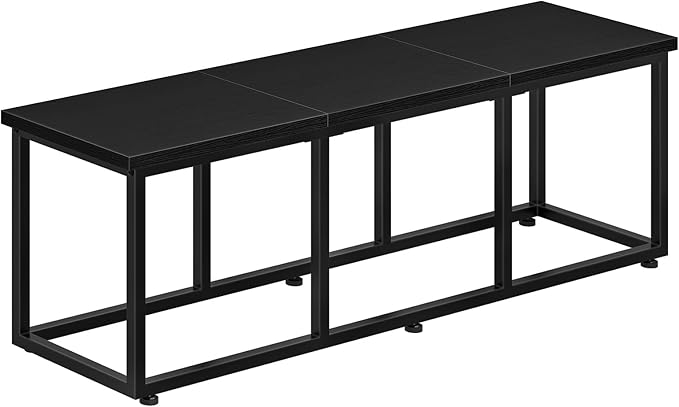 HOOBRO Dining Bench, 47.2 Inch Dining Table Bench, Industrial Style Kitchen Bench, Steel Frame, Easy to Assemble, for Kitchen, Dining Room, Black BB45CD01