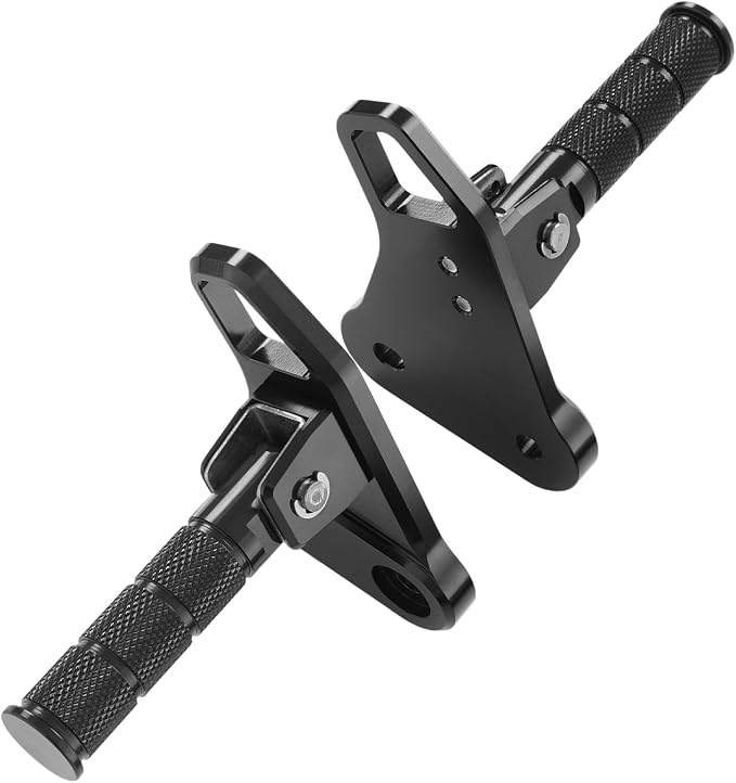 Motorcycle Passenger Footpegs C125 Aluminum Foldable Foot Pegs Rear Footrest Pedals Bracket for Honda Super Cub C125 C 125 JA48 JA58 JA71 2018-2025 (Black)