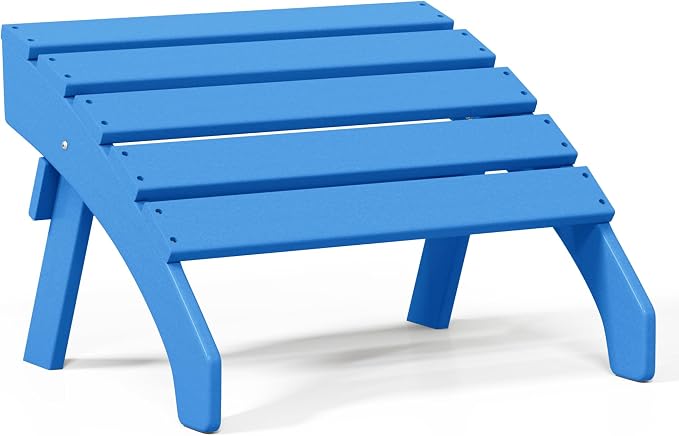 Costaelm Adirondack Chair Footrest, Patio Footstool, Ottoman Outdoor Foot Rest for Patio Waterproof, Adirondack Ottoman Patio Footstool, Pacific Blue