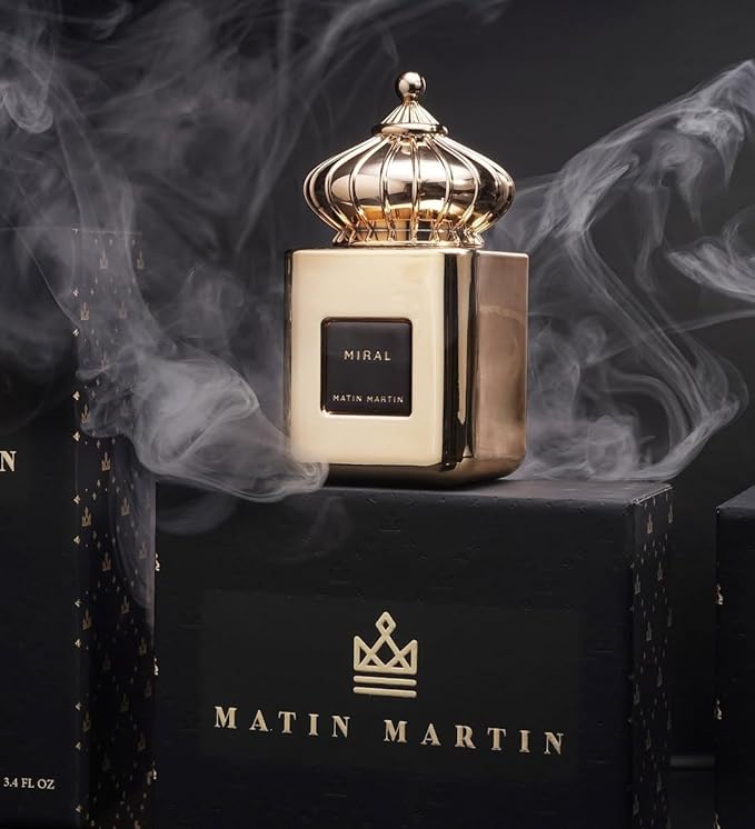 Matin Martin Miral - 女性用高級アラビア香水 - 洋ナシ、オレンジ、マンダリン、ジャスミン、トンカの香りのオリエンタルフレグランス - アラビアの長持ちする香り - トラベルサイズ - 3.4オンス オードパルファム スプレー
