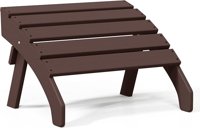 Costaelm Adirondack Chair Footrest, Patio Footstool, Ottoman Outdoor Foot Rest for Patio Waterproof, Adirondack Ottoman Patio Footstool, Dark Brown