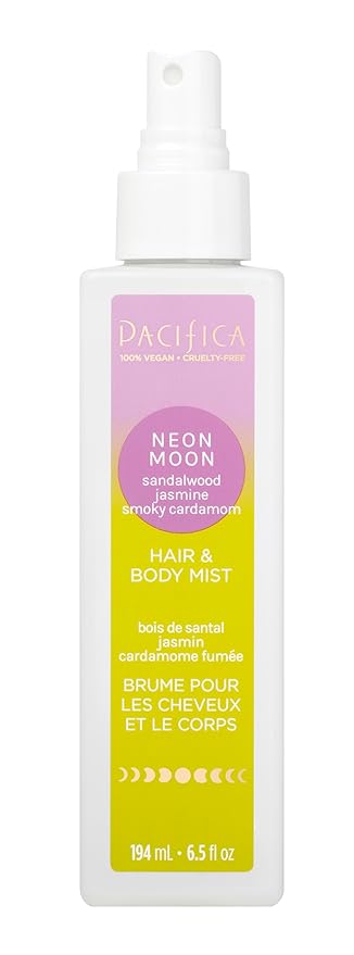 Pacifica ヘア＆ボディミスト - ネオンムーン ヘア＆ボディスプレー（女性用） –サンダルウッド、ジャスミン＆スパイスの香り –ヘアパフューム - アルコールフリー、ヴィーガン＆クルエルティフリーのクリーンビューティー