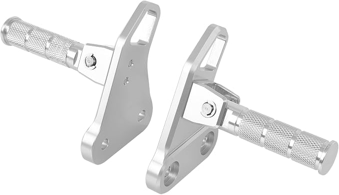Motorcycle Passenger Footpegs C125 Aluminum Foldable Foot Pegs Rear Footrest Pedals Bracket for Honda Super Cub C125 C 125 JA48 JA58 JA71 2018-2025 (Silver)