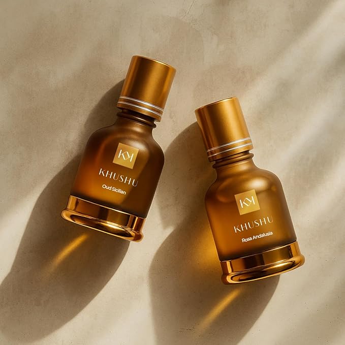 ローザ・アンダルシア＆シチリアンウード – プレミアムアラビックパフュームオイルセット（各20ml） – ロイヤルローズ、ウード、サフランの香りが長続きする、アルコールフリーの男女兼用フレグランス