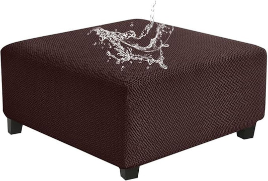 Levoberg Waterproof Square Ottoman Cover Large Square Folding Storage Ottoman Bench Slipcovers Footrest Stool Covers Oversized Ottoman Coffee Table Covers Cube with Elastic Bottom L Coffee