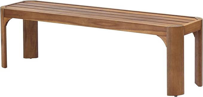 Christopher Knight Home 6-Piece Outdoor Acacia Wood Patio Dining Set, 70" Rectangular Table with 4 Rope Armchairs 1 Bench, Teak Finish Vietnamese Acacia Wood Garden Dining Furniture Set for Patio Deck
