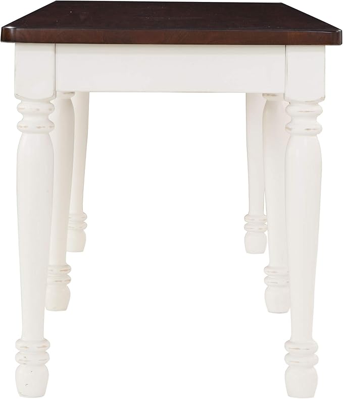Crosley Furniture Shelby Wood Dining Bench for Entryway or Mudroom, Distressed White
