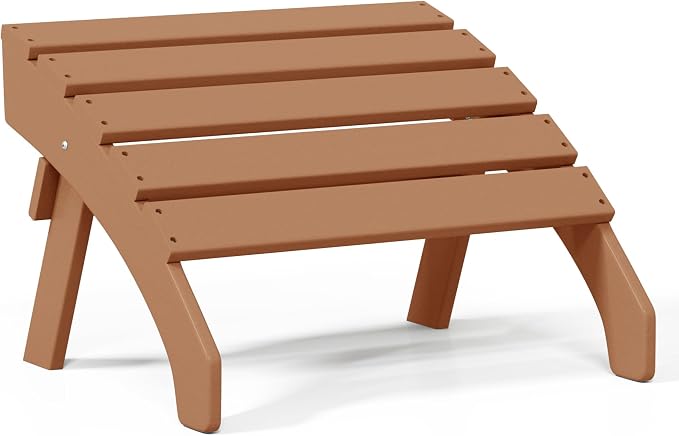 Costaelm Adirondack Chair Footrest, Patio Footstool, Ottoman, Outdoor Foot Rest, Waterproof, Teak