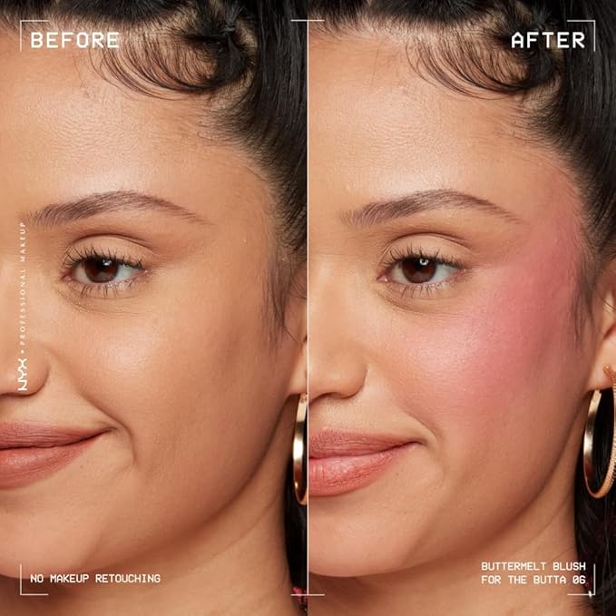 NYX PROFESSIONAL MAKEUP バターメルト パウダーブラッシュ、色あせ・色移りしにくいチーク、最長12時間メイクアップが持続、ヴィーガンフォーミュラ - フォー・ザ・バタ