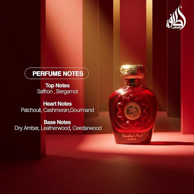 Lattafa Perfumes Opulent Red for Unisex Eau de Parfum Spray, 3.4 Ounce (137662)
