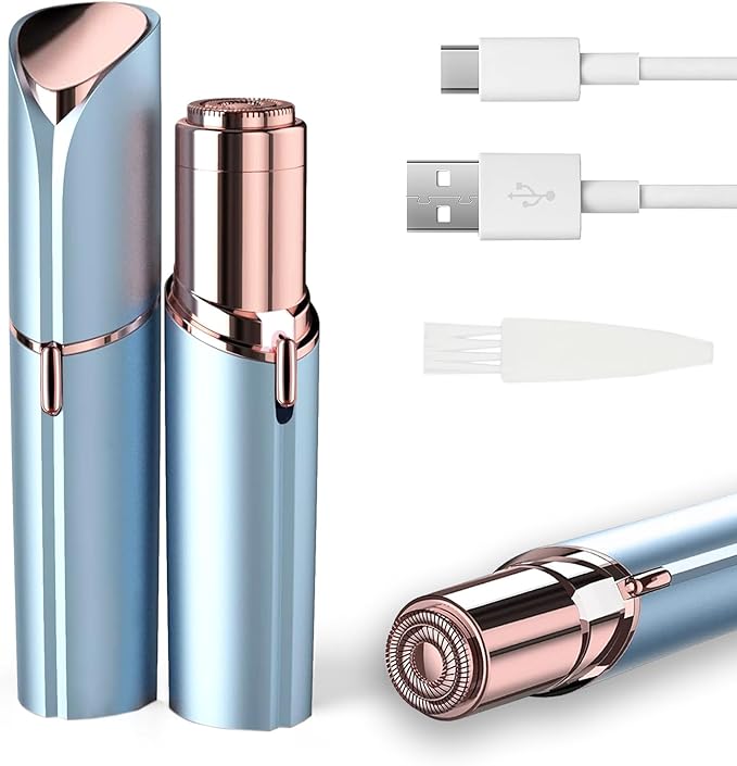 Facial Hair Removal for Women, Electric Painless Facial Hair Remover for Face, Lip, Chin with USB Rechargeable, Blue