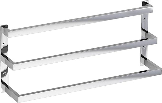 SEIDO 28 Inch 3-Tier Towel Rack, Heavy Duty Square Ladder Design Towel Bar Wall Mounted, Polished Chrome 308 Stainless Steel Rustproof Towel Holder for Bathroom, Kitchen, Laundry