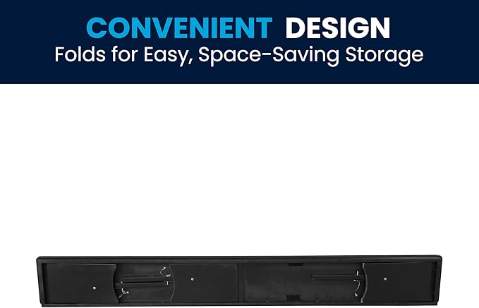 Flash Furniture Hercules Commercial Farmhouse Folding Bench, Antique Solid Pine Entryway Bench, Foldable Locking Legs, 8' x 12", Black Wash