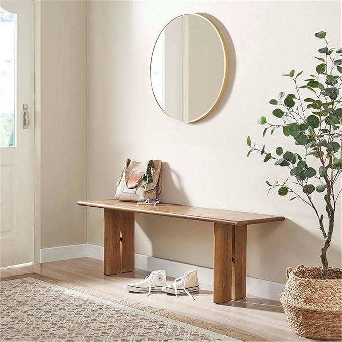Modway EEI-6344-WAL Amistad 58" Wood Bench, Walnut