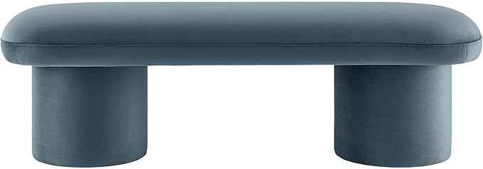 Modway Orla Performance Velvet Upholstered Bench in Cadet Blue